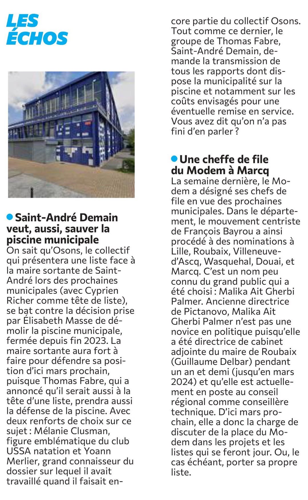 Piscine : nous demandons des explications et des solutions